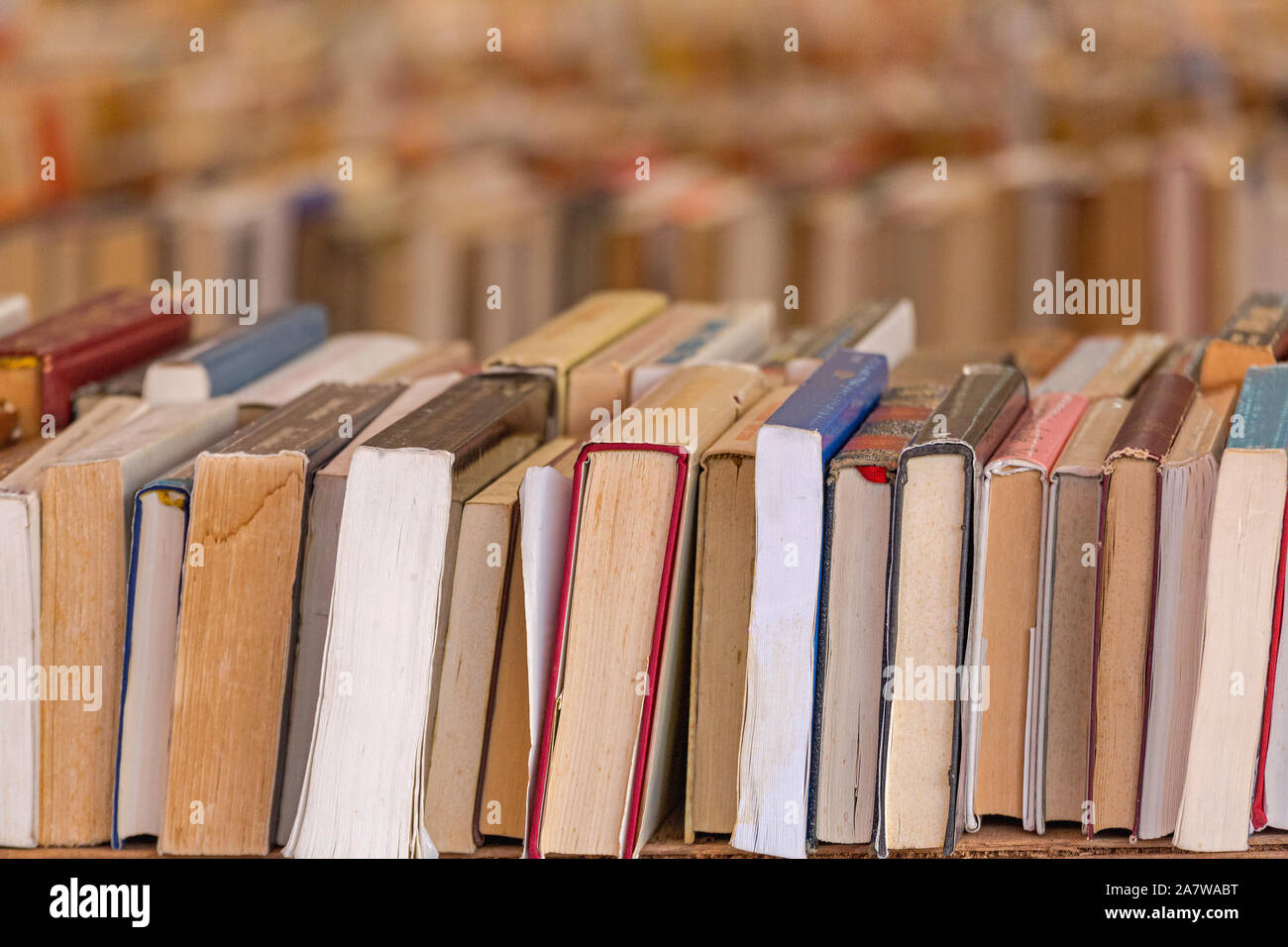 Old Books for Sale at Antique Market Stall Stock Photo Alamy
