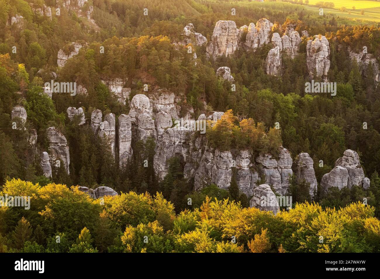 Rock city in Bohemian Paradise on aerial photo Stock Photo Alamy