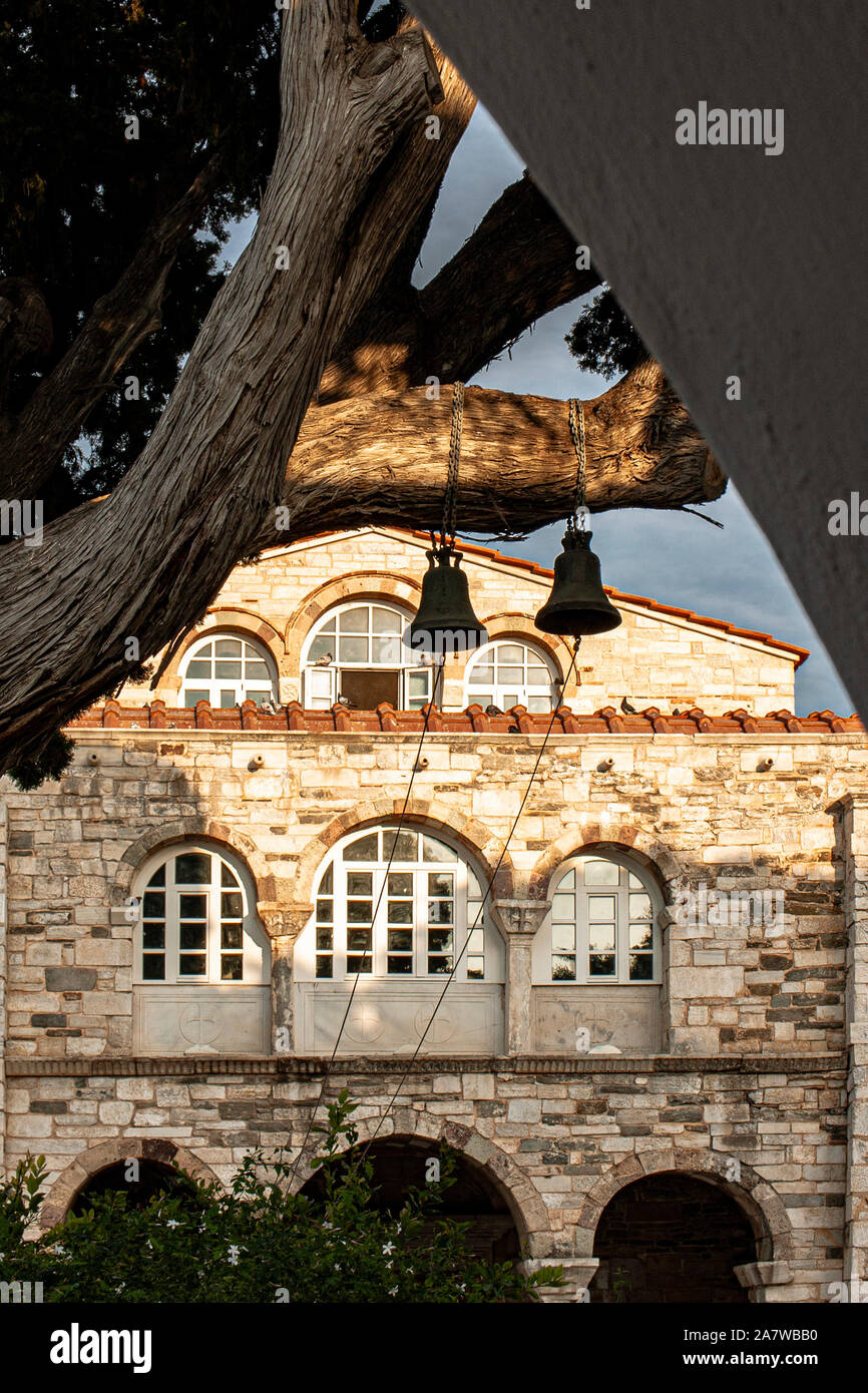 White church in Paros island Stock Photo