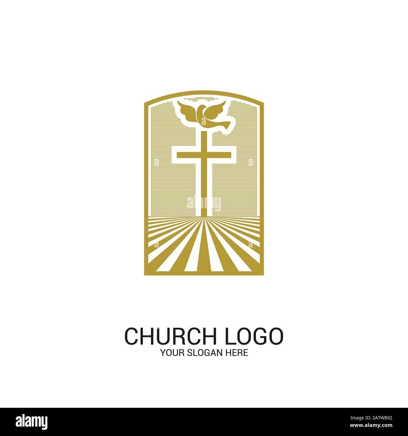 Church logo. Christian symbols. The cross of Jesus and the dove - a ...
