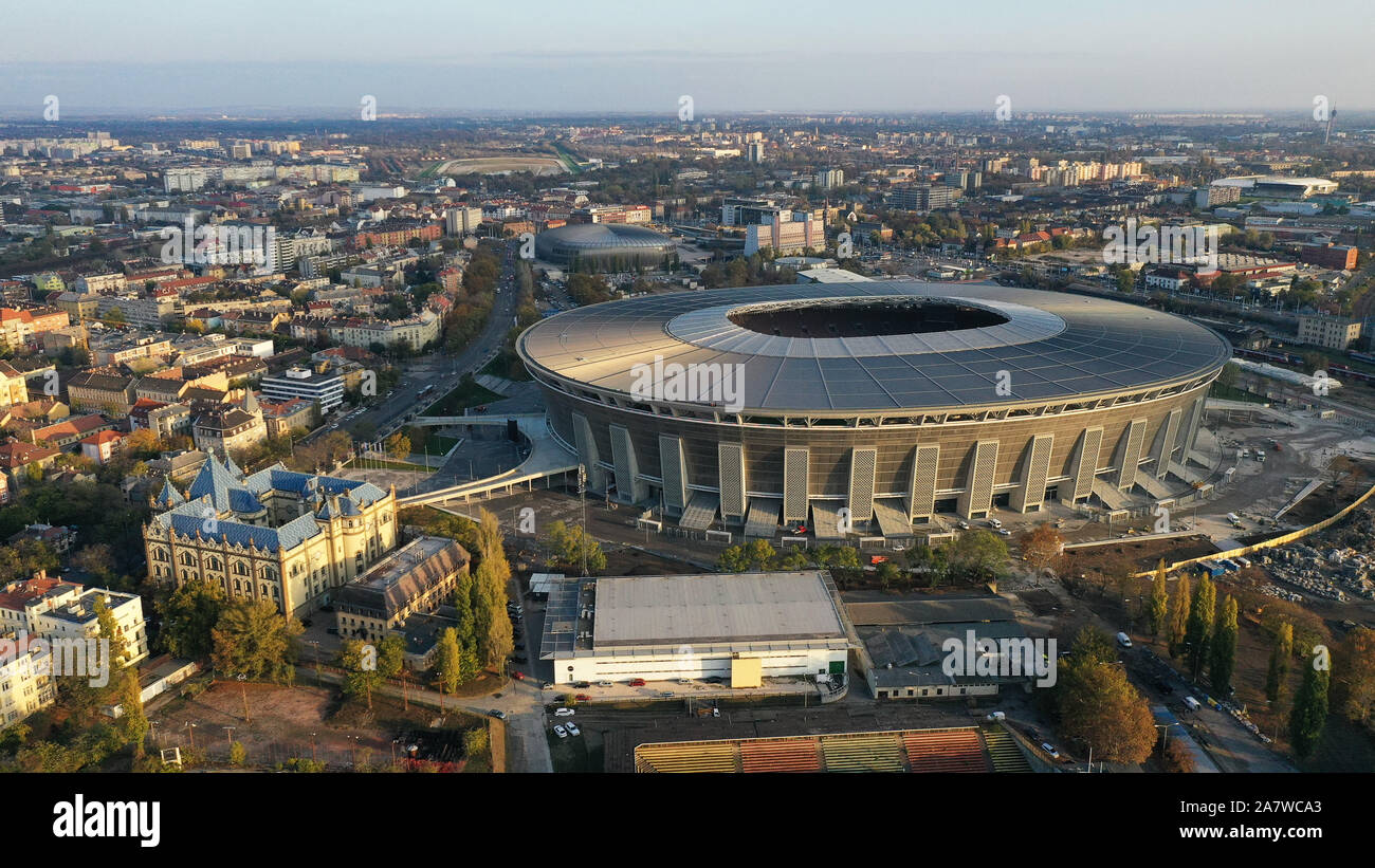 Aerial View Of Puskas Arena Football Stadium In The 14th District Of Aerial View Of Puskas Arena Football Stadium In The 14th District Of