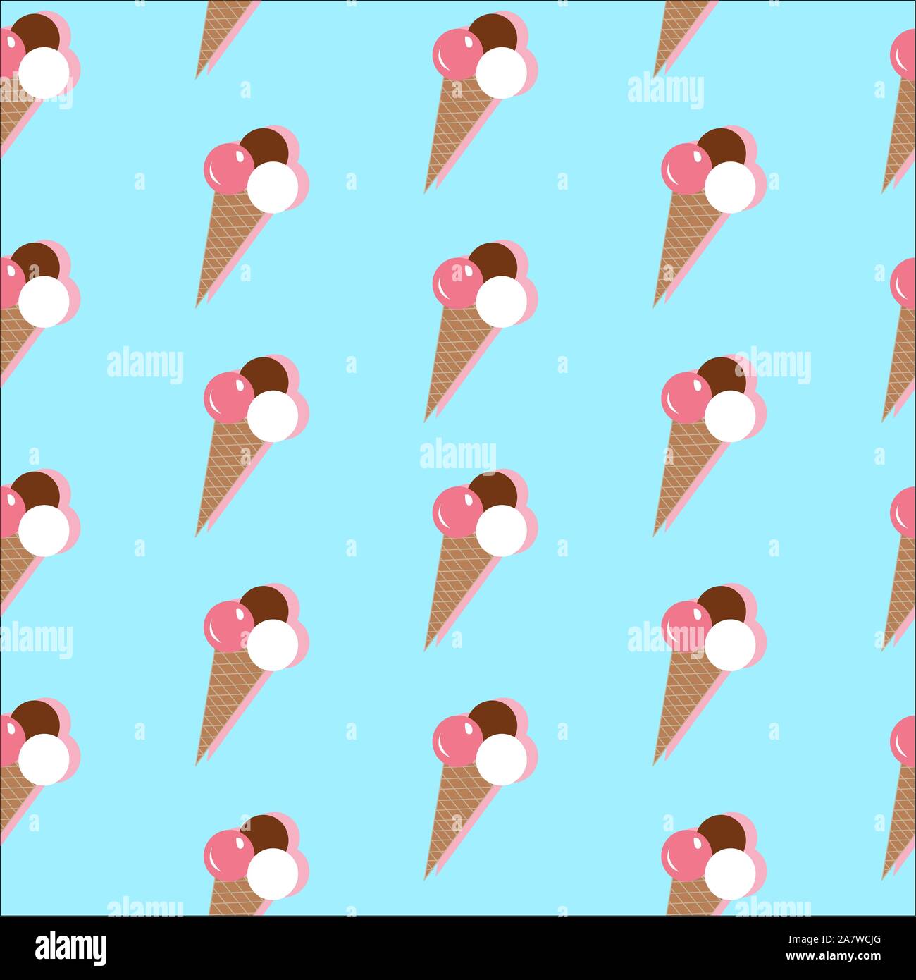 Ice Cream Seamless Pattern. Vector Illustration Stock Vector Image ...