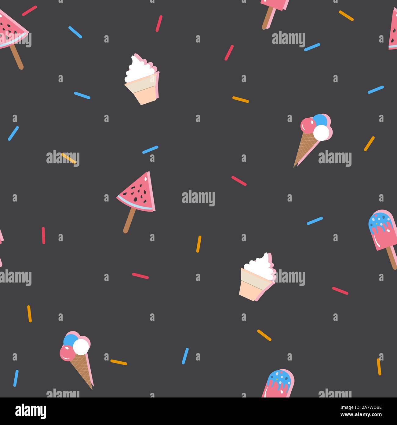 Ice Cream Seamless Pattern. Vector Illustration Stock Vector Image ...