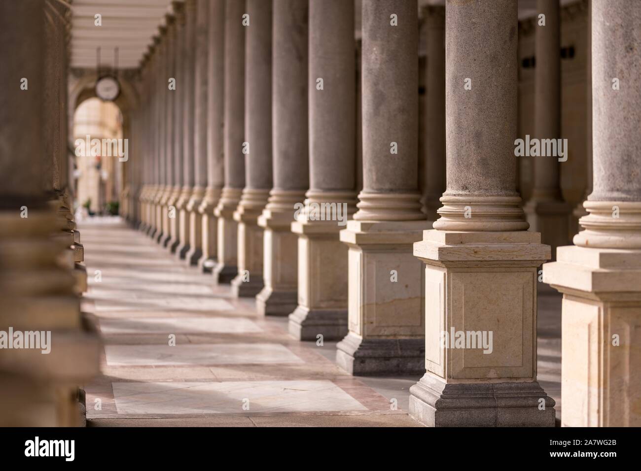 Mill Colonnade in the spa town of Karlovy Vary Stock Photo