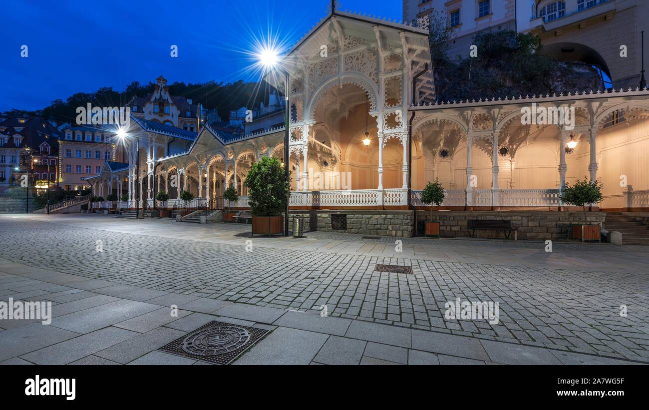 Trzni Colonnade in the spa town of Karlovy Vary Stock Photo