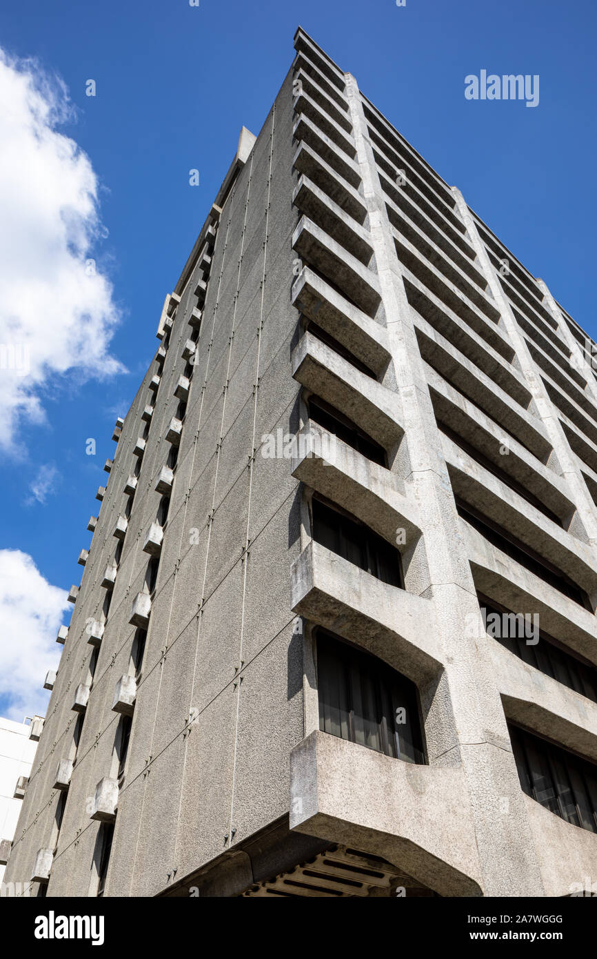 Dentsu Building Tokyo, designed by Tange Kenzo, completed in 1967; Tsukiji,  Tokyo, Japan Stock Photo - Alamy