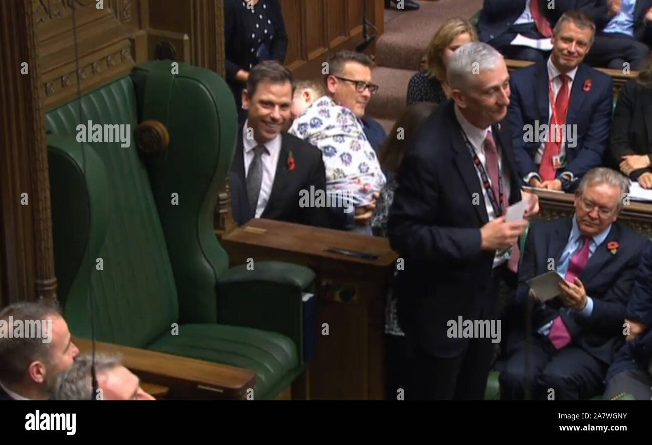 Sir Lindsay Hoyle speaking after becoming the new Speaker of the House ...