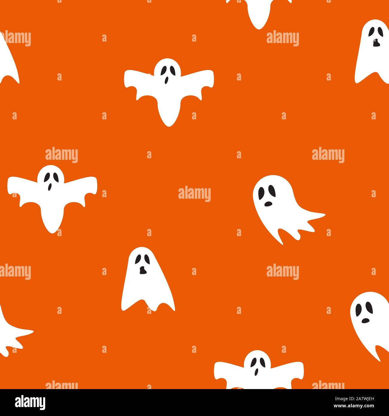 Ghost icon cute cartoon character, seamless pattern background, Vector ...