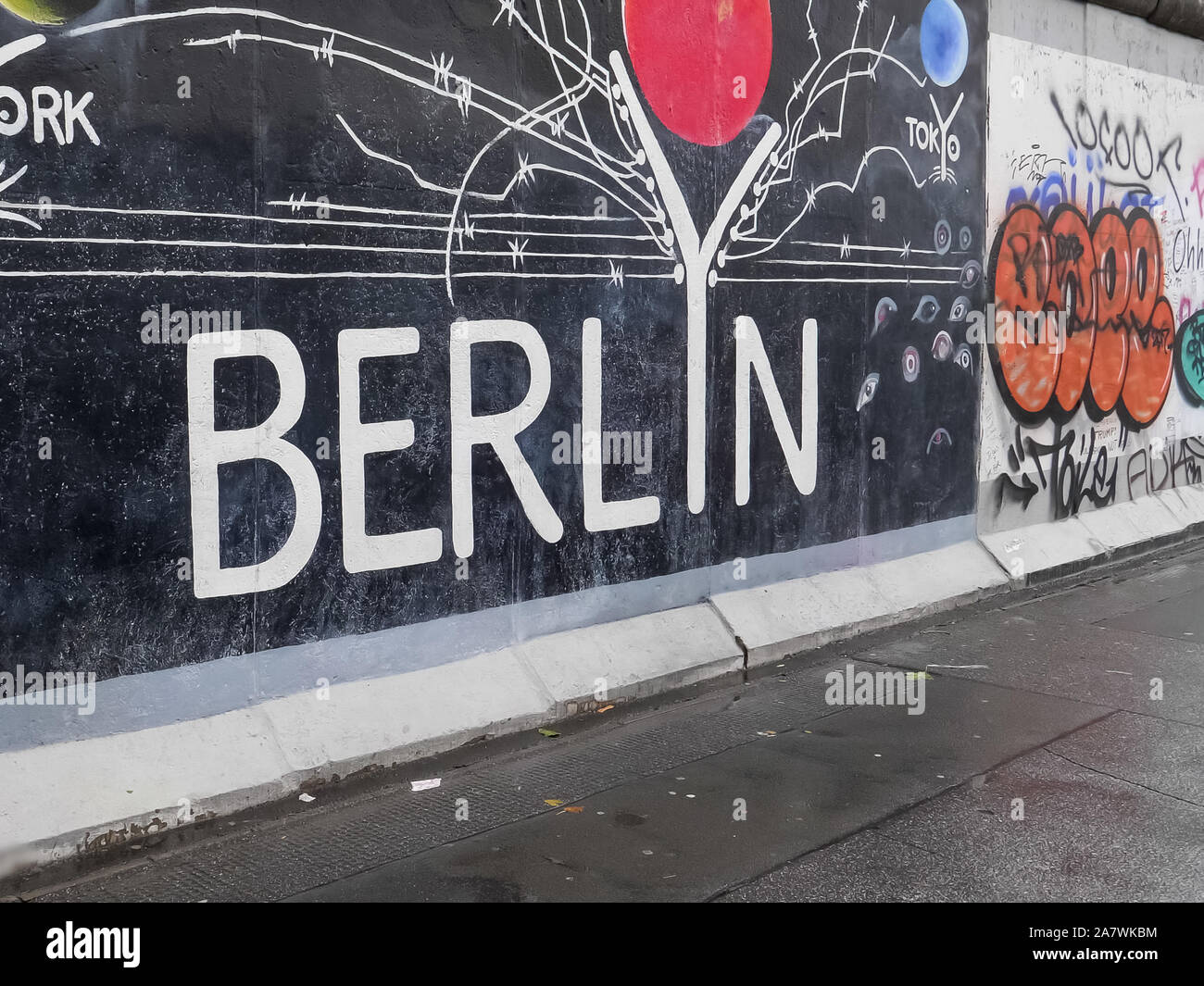 BERLIN, GERMANYOCTOBER, 6, 2017 the word berlin painted on the