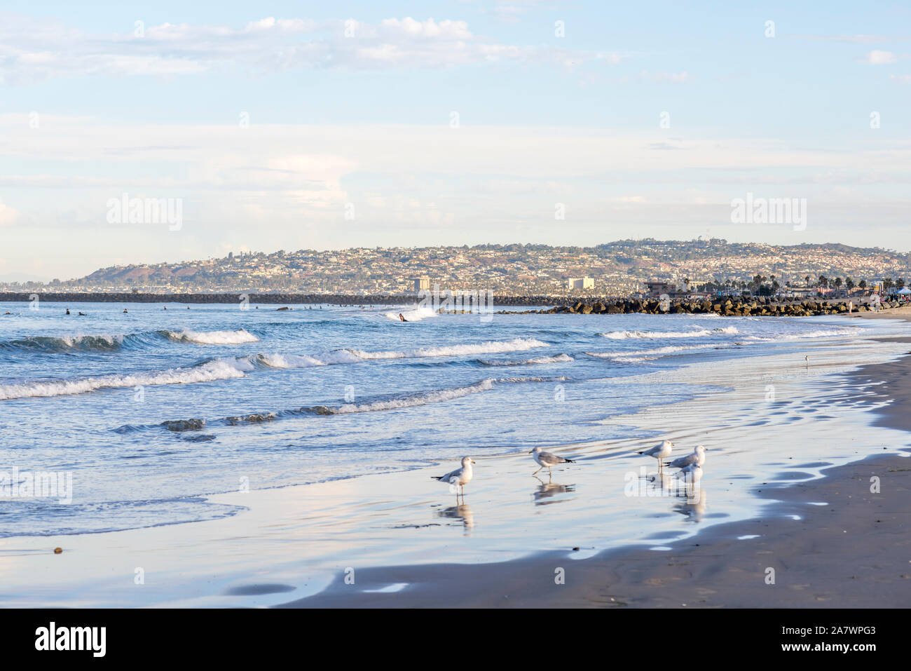 Early morning at Ocean Beach. San Diego, California, USA. Stock Photo