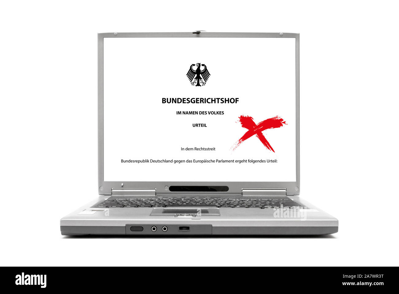 Laptop zeigt Urteil: Bundesgerichtshof Stock Photo