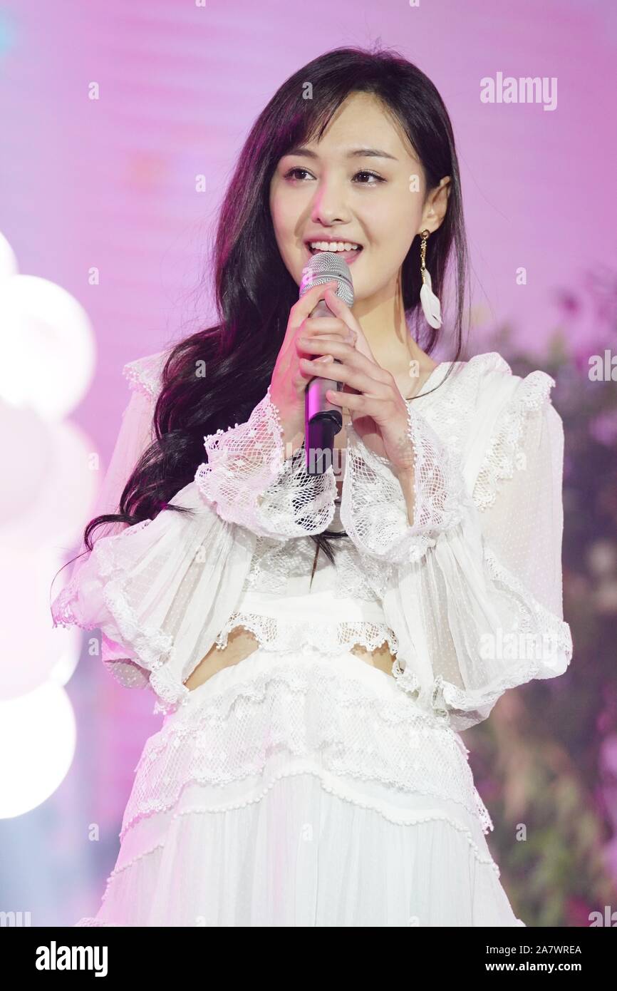 Chinese actress Zheng Shuang performs during her 28th birthday party in