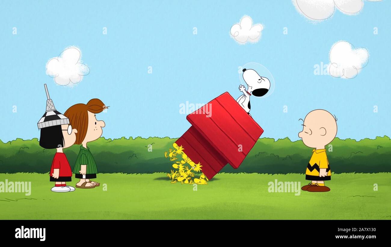SNOOPY IN SPACE, from left Marcie (voice Holly Gorski), Peppermint