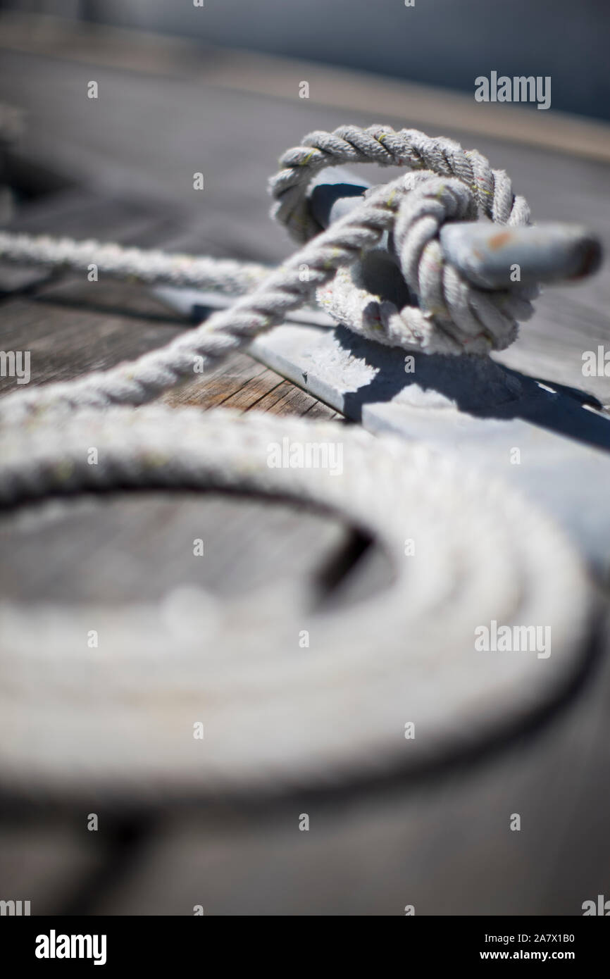 Rope around an anchor Stock Photo Alamy