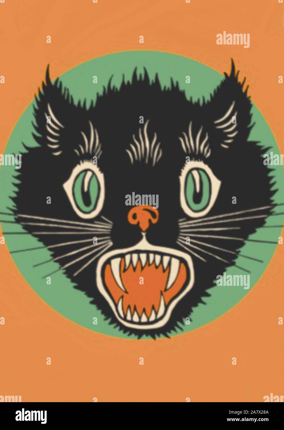 Black Cat Vintage Illustration Art Stock Photo Alamy Black Cat Vintage Illustration Art Stock Photo Alamy
