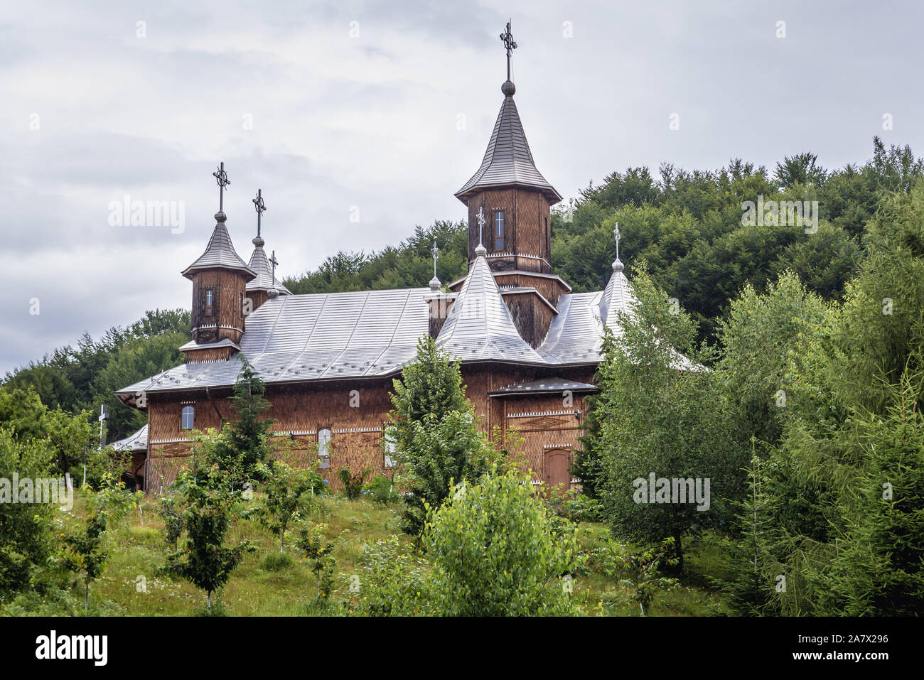 Monastery of Holy Trinity near Huta-Certeze village located in Satu Mare County, Romania Stock Photo