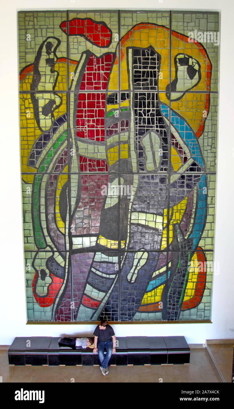 Huge wall mosaic at the Fernand Leger Museum, Biot, Cote d'Azur, France  Stock Photo - Alamy