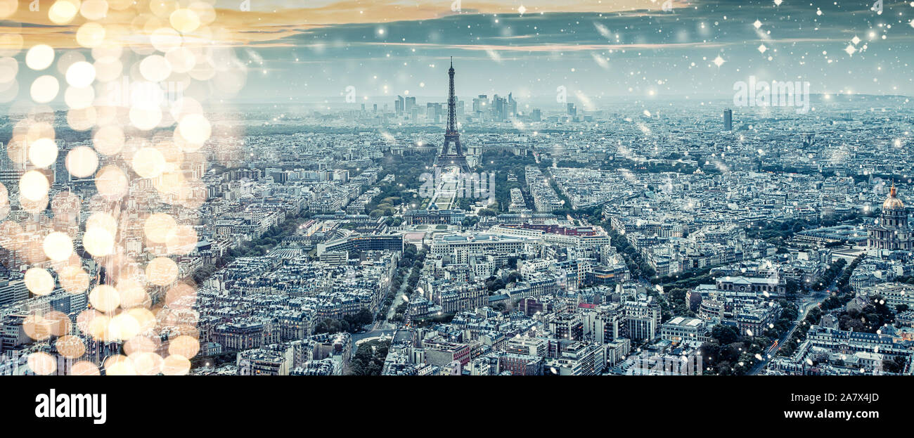 holiday lights in Paris, eiffel tower Christmas destination Stock Photo Alamy