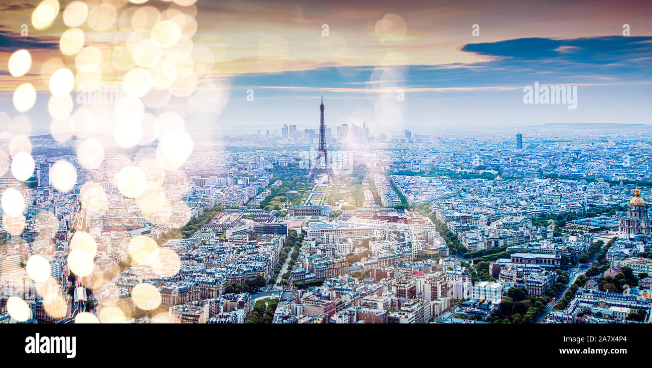 holiday lights in Paris, eiffel tower Christmas destination Stock Photo Alamy