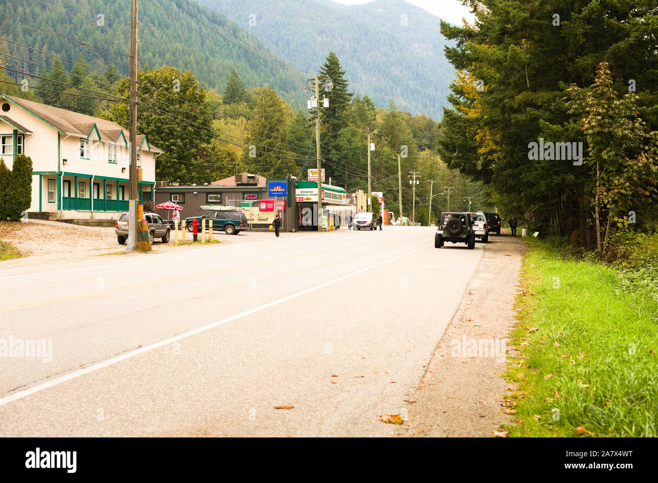 A small town landscape in Deroche, British Columbia, Canada Stock Photo