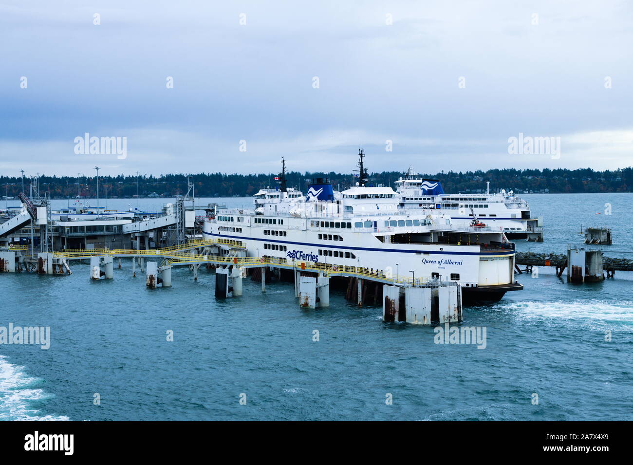 BC Ferries in the coastal waters of British Columbia Stock Photo