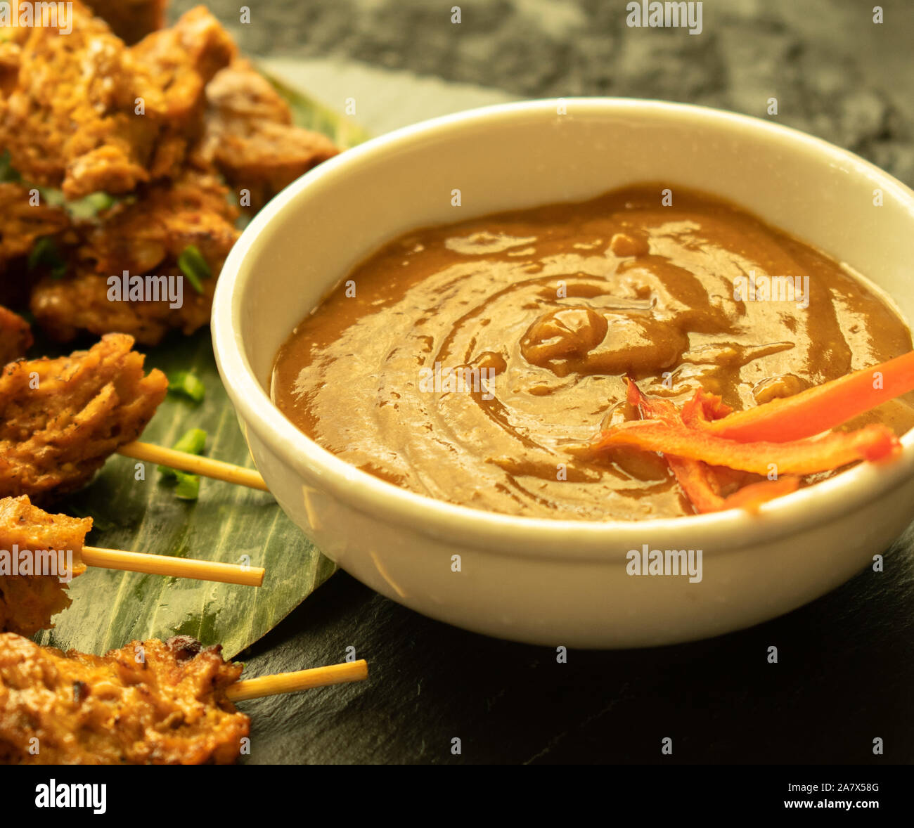 Peanut satay sauce Stock Photo Alamy