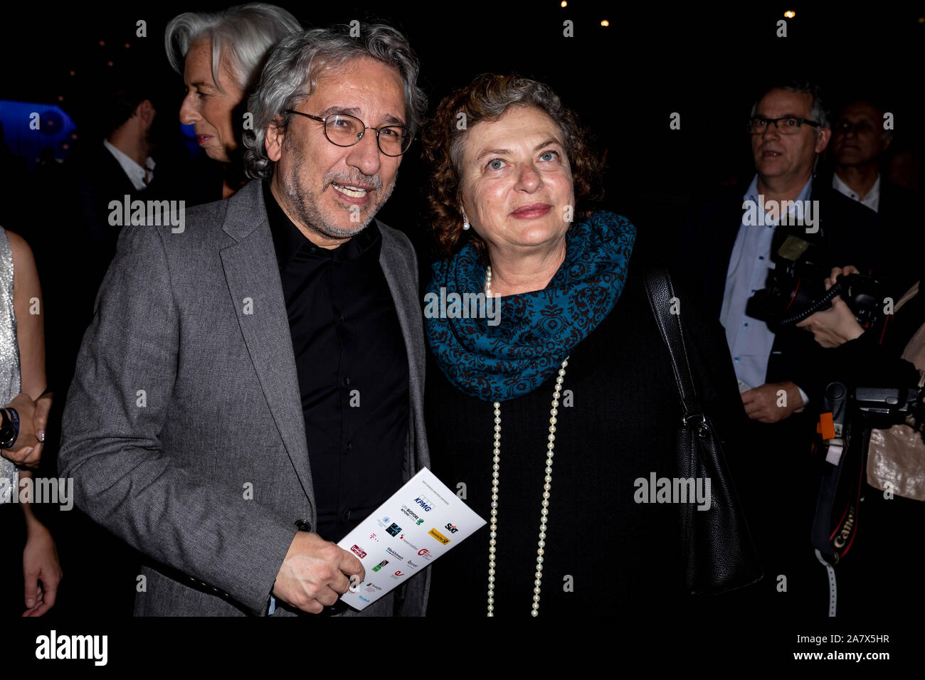 Berlin Germany 04th Nov 2019 Can Dundar Turkish Journalist And His Wife Dilek Dundar Film Producer
