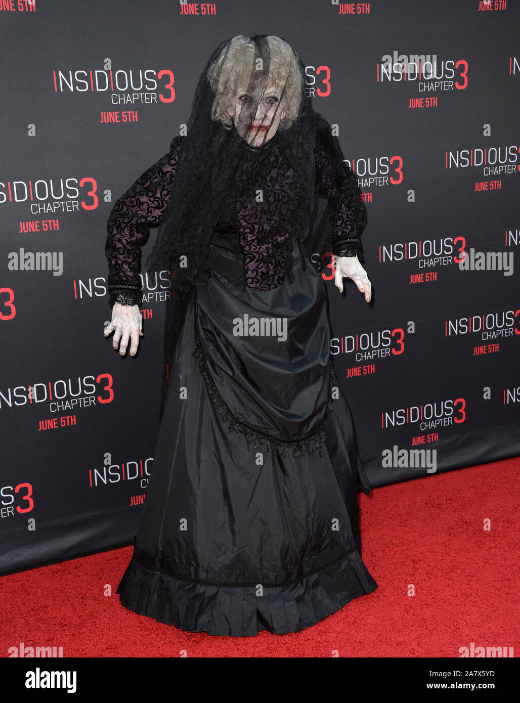 LOS ANGELES, CA - JUUNE 5, 2015: The Black Bride at the world premiere of her movie Insidious Chapter 3 at the TCL Chinese Theatre, Hollywood. © 2015 Paul Smith / Featureflash Stock Photo