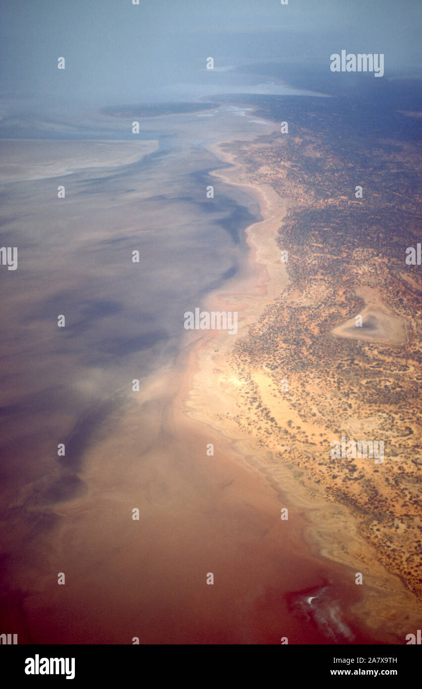 AERIAL VIEW OVER THE GREAT VICTORIA DESERT, WESTERN AUSTRALIA Stock