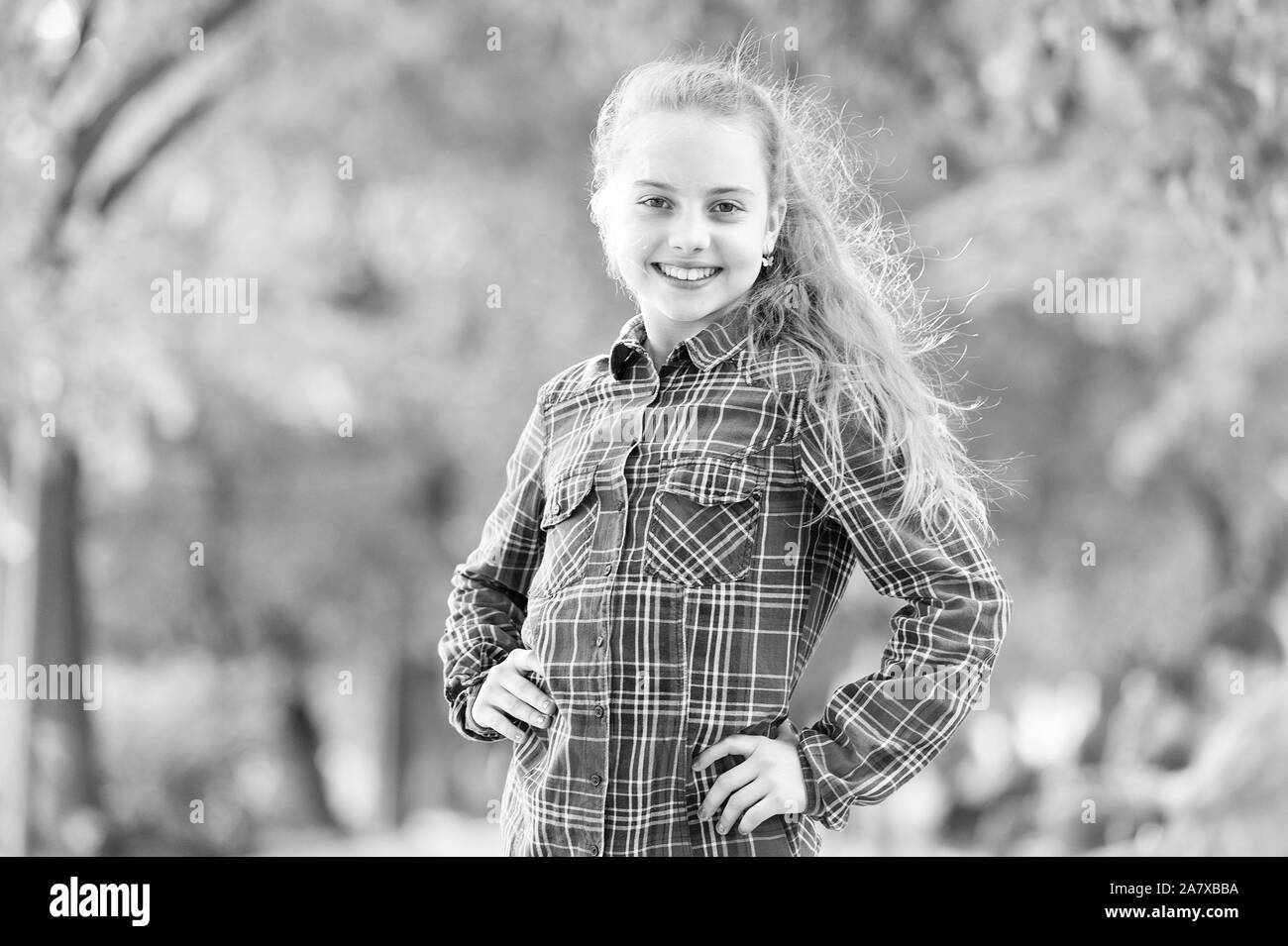 Windproof Hairstyles Girl Little Cute Child Enjoy Walk On Windy
