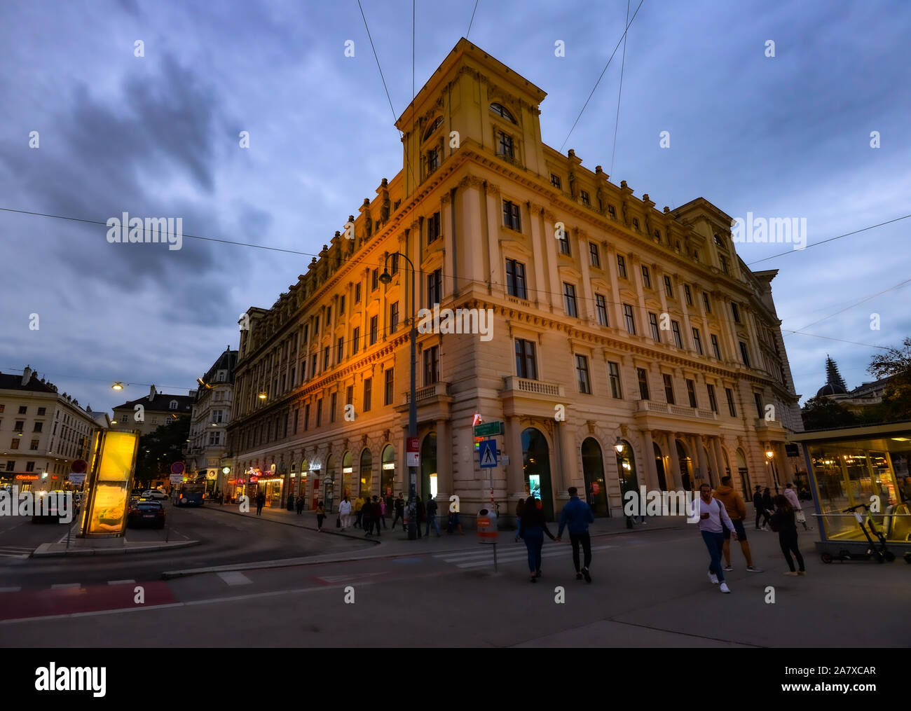 Vienna at night Stock Photo