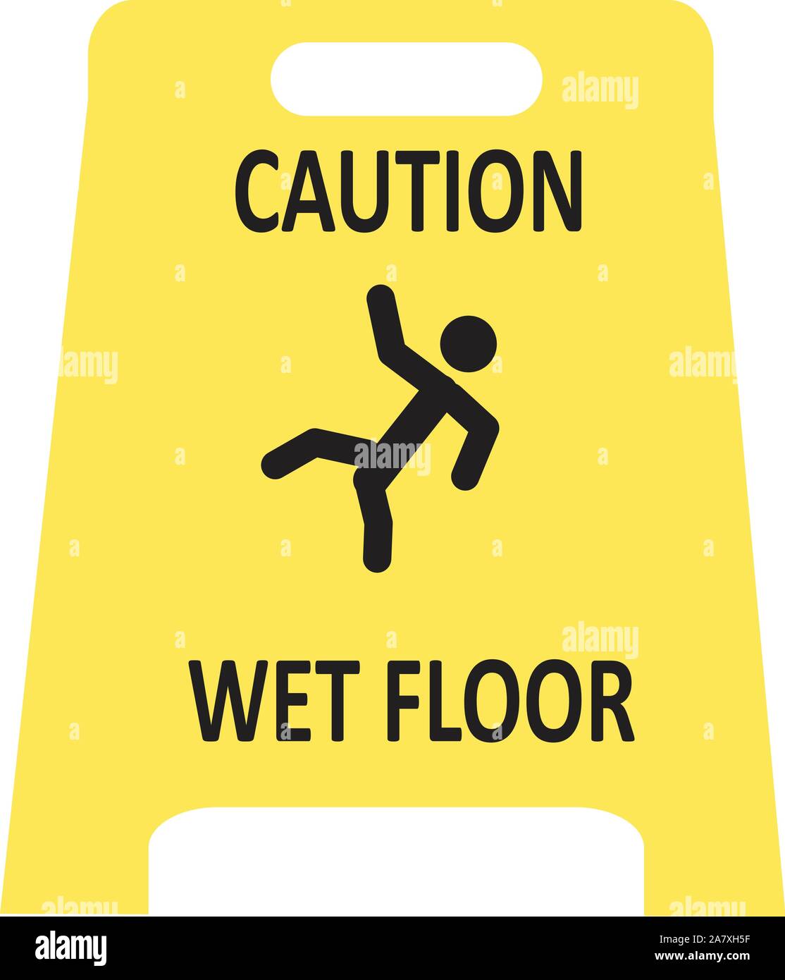 slippery wet floor icon on white background. flat style. slippery wet