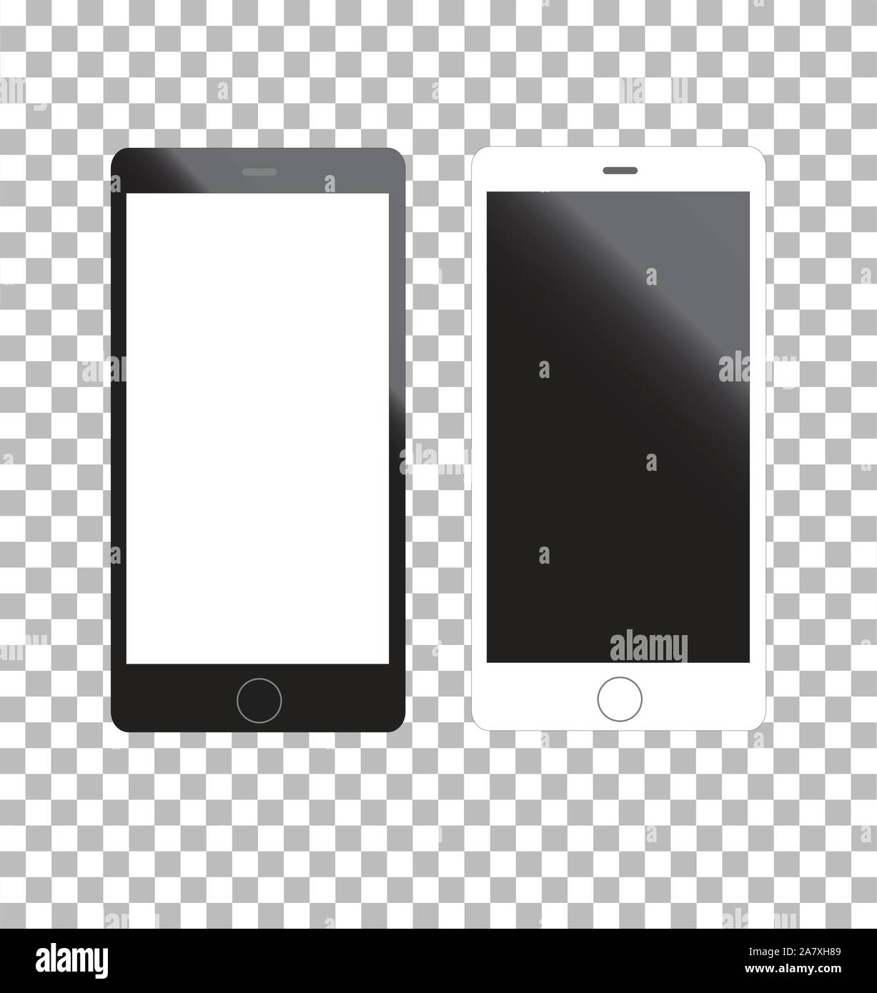 mockup phone black color front view on transparent background. flat style. mockup phone black color icon for your web site design, logo, app, UI. mock Stock Vector