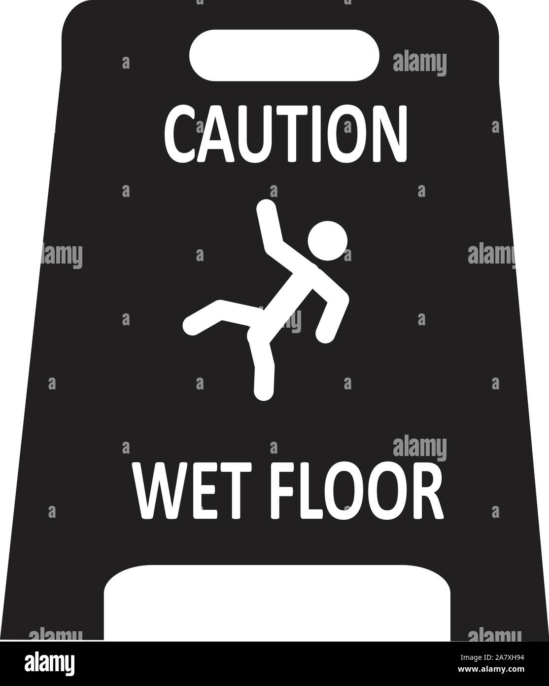 slippery wet floor icon on white background. flat style. slippery wet