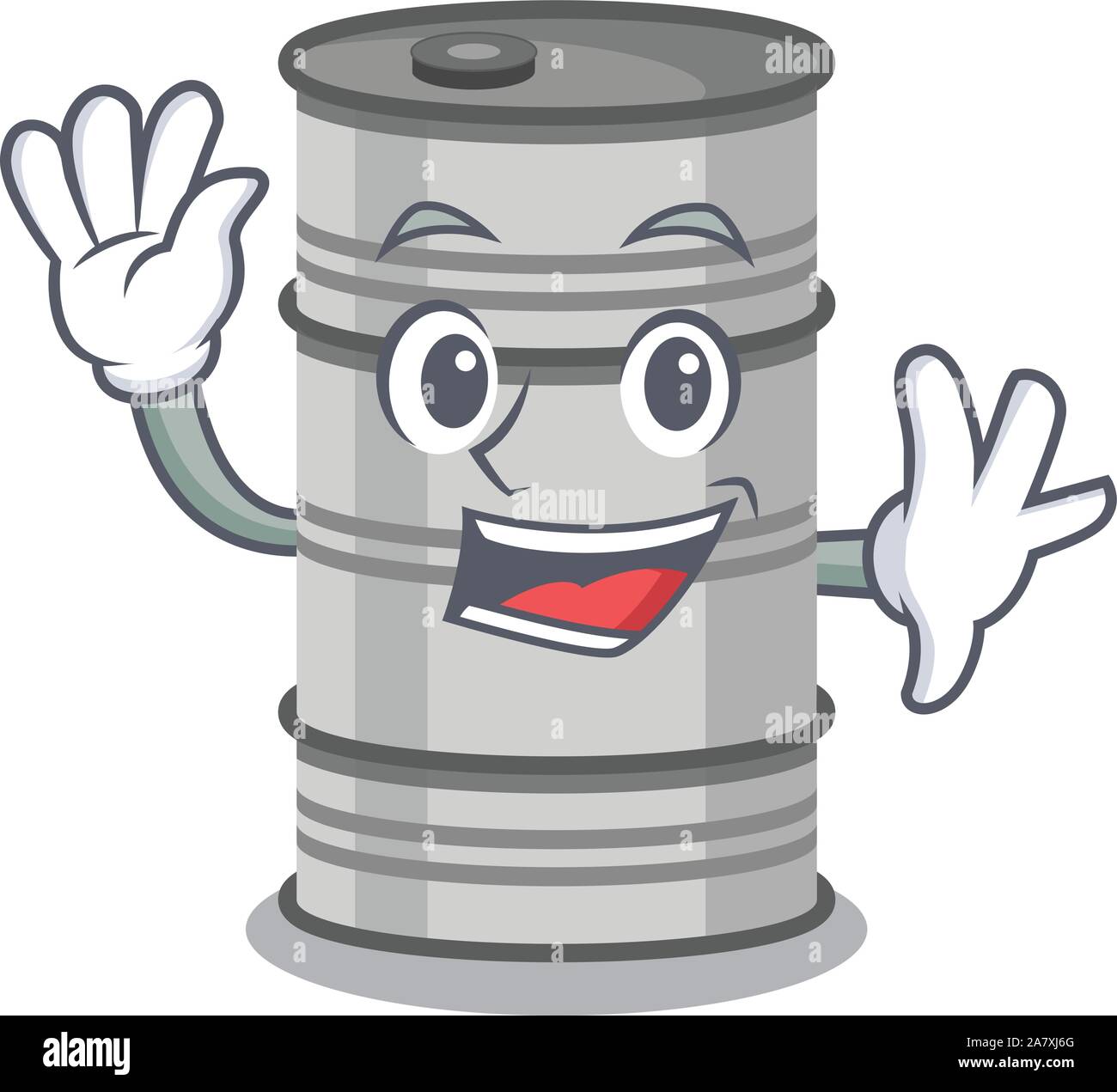 Big smile oil drum waving hands cartoon character Stock Vector Image & Art - Alamy Big smile oil drum waving hands cartoon character Stock Vector Image & Art - Alamy
