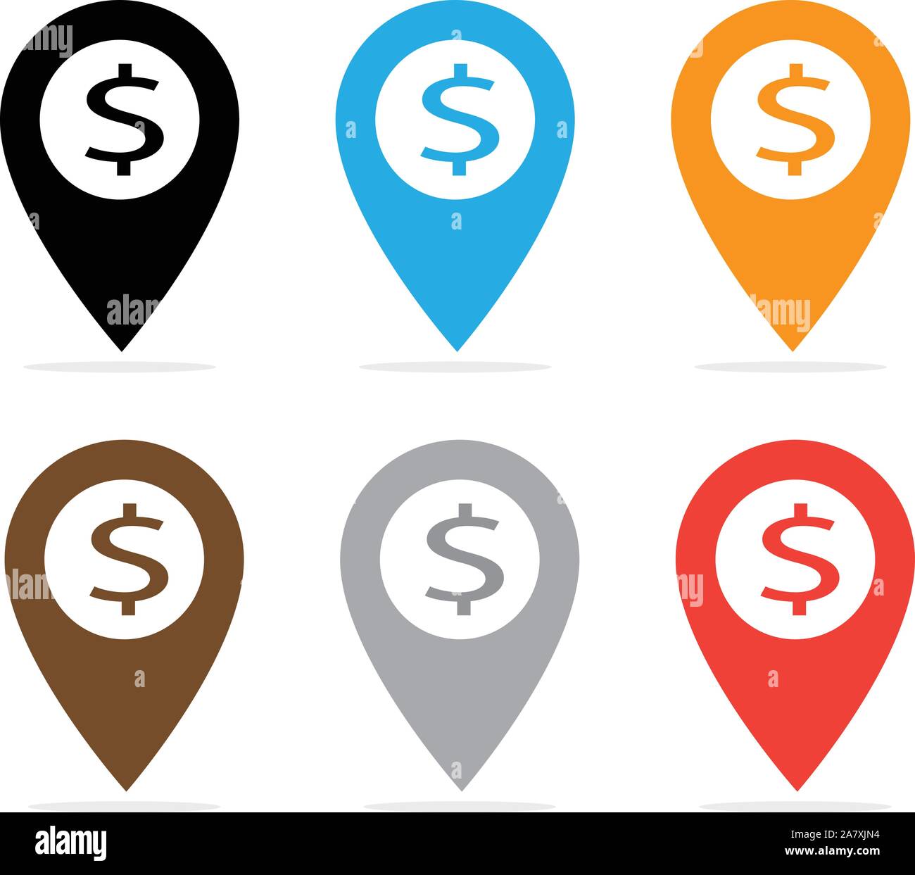 dollar is here icon on white background. dollar is here sign. Stock Vector