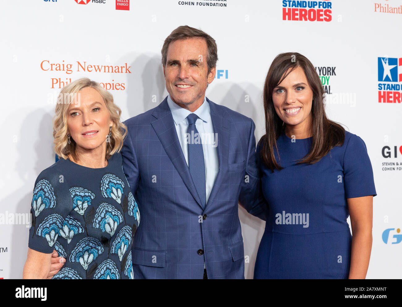 New York, NY - November 4, 2019: Lee Woodruff, Bob Woodruff, Anne Marie  Dougherty attend 13th annual Stand Up for Heroes to benefit the Bob Woodruff  Foundation at The Hulu Theater at