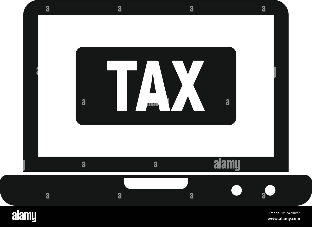 Online tax form icon. Simple illustration of online tax form vector