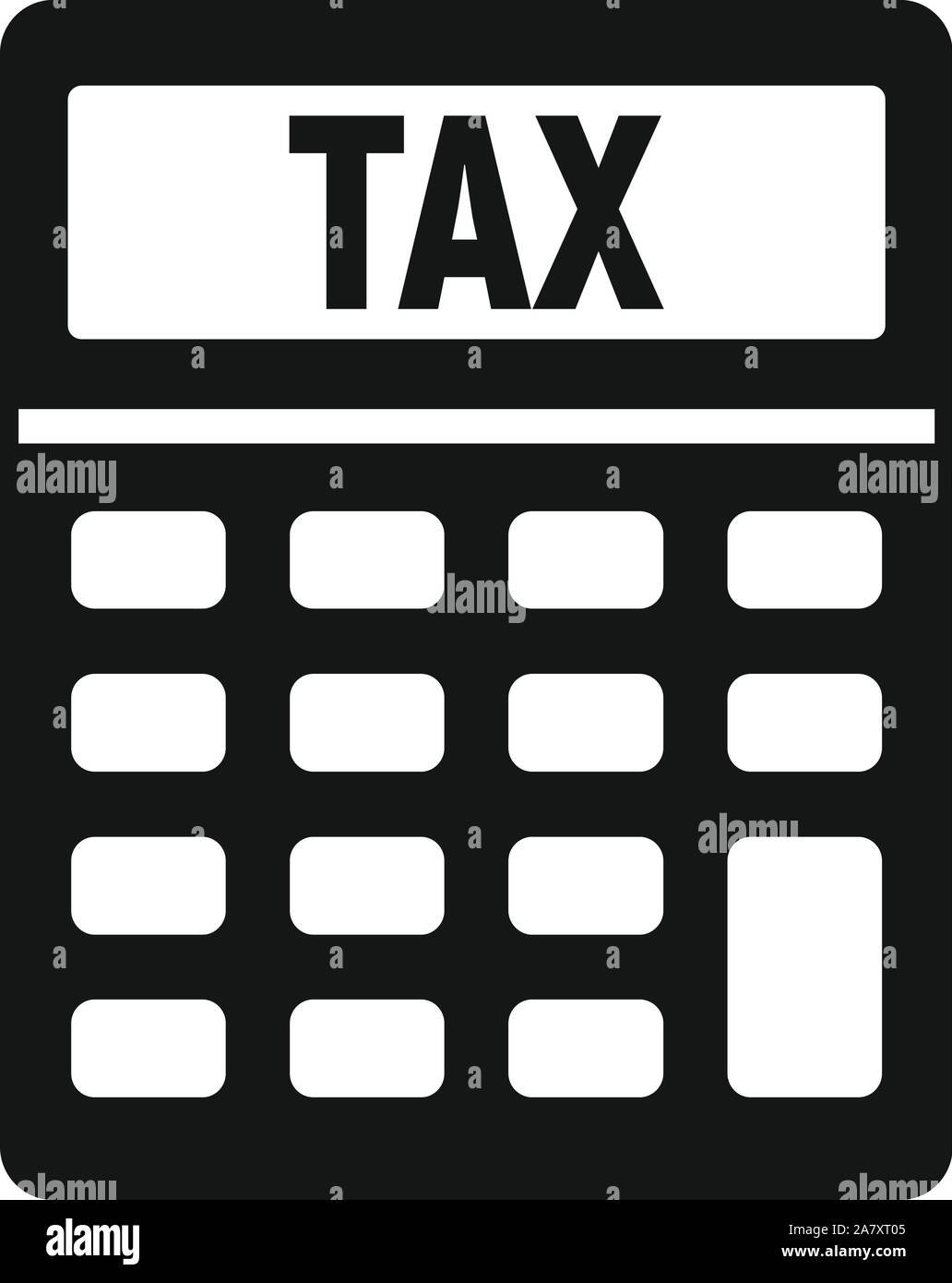 Tax calculator icon. Simple illustration of tax calculator vector icon for web design isolated