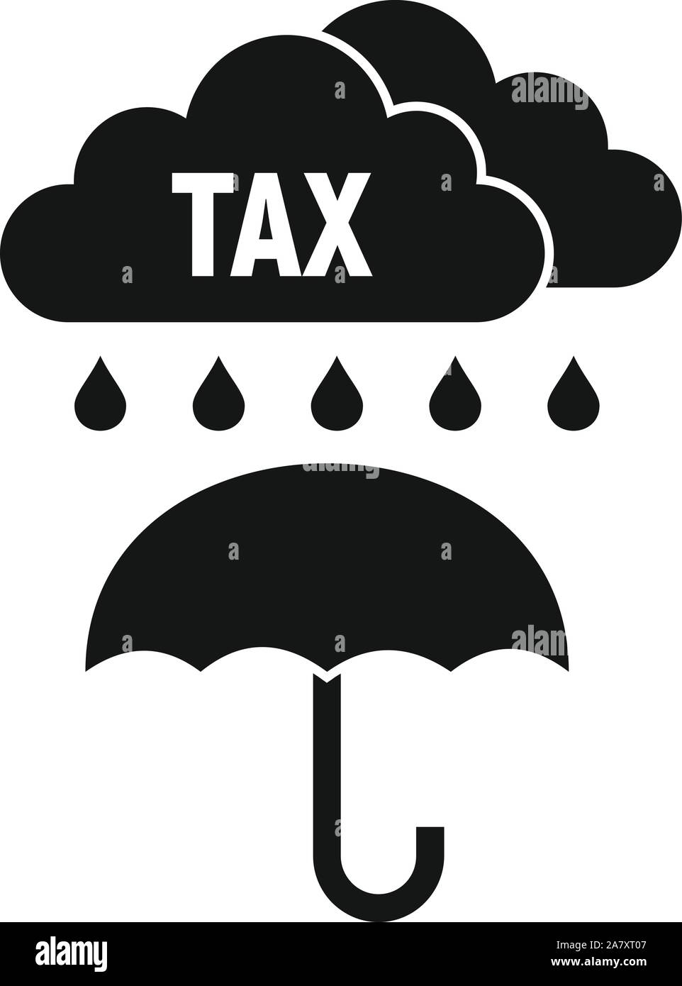 Tax rain umbrella icon. Simple illustration of tax rain umbrella vector ...