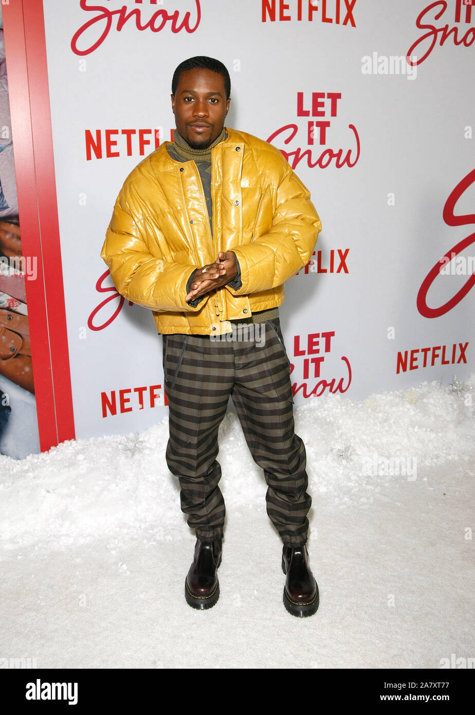 LOS ANGELES, CALIFORNIA - NOVEMBER 04: Shameik Moore attends the premiere of Netflix's "Let It
