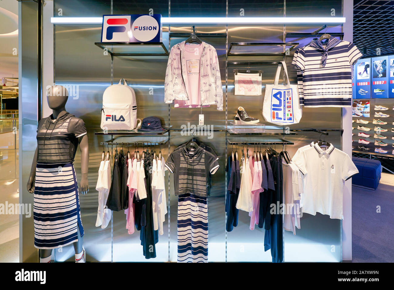 SHENZHEN, CHINA - CIRCA APRIL, 2019: interior shot of Fila store at a shopping  mall in Shenzhen. Fila is an Italian sporting goods brand and company Stock  Photo - Alamy