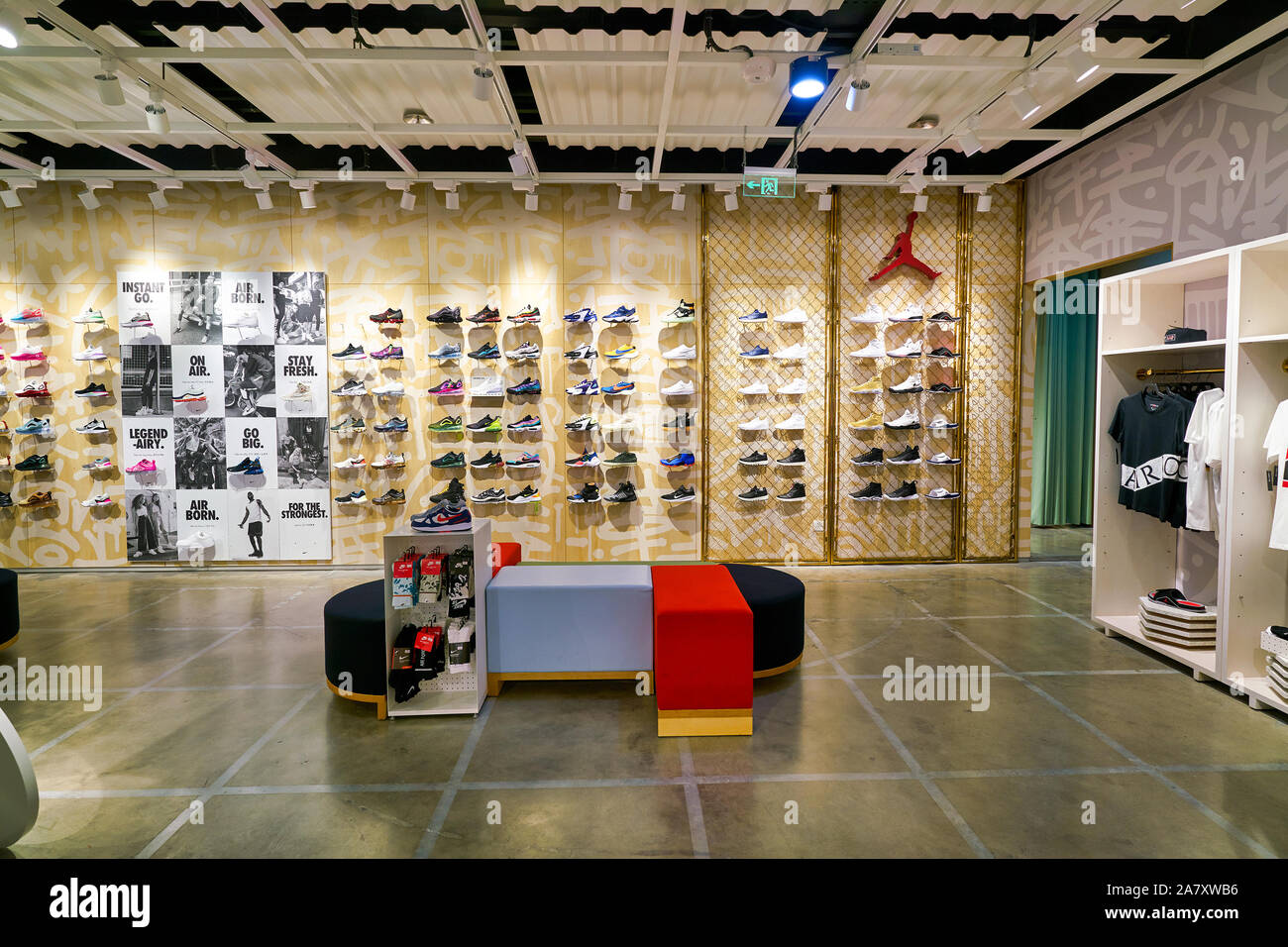 Shopping shop business nike store athletic shoes hi-res stock photography  and images - Alamy