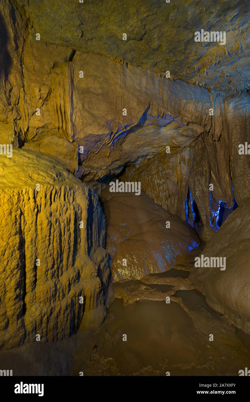 Siju Cave Interior, Dobakkol or the bat cave, Garo Hills Meghalaya, India Stock Photo