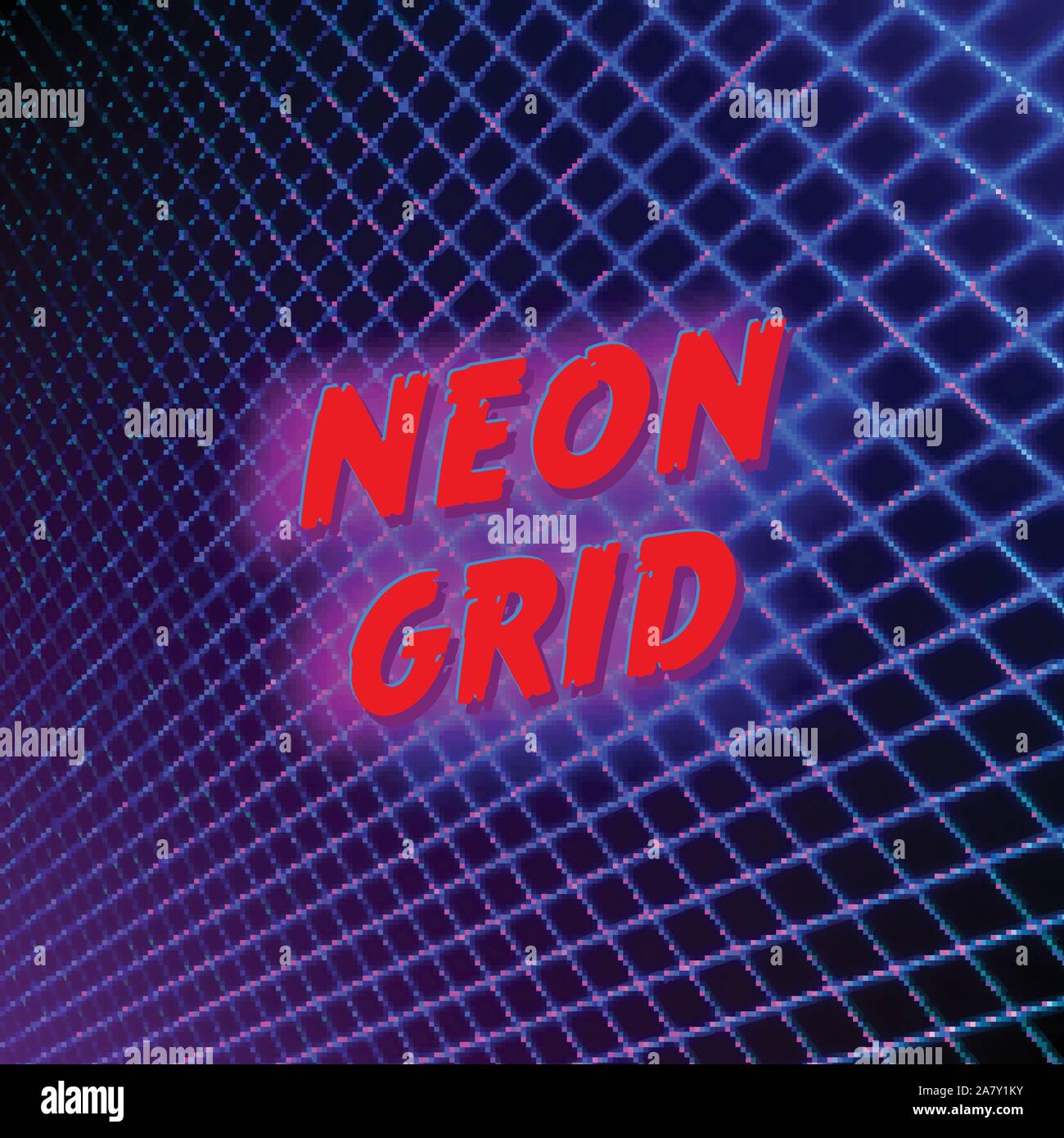 Bright neon grid lines glowing background with 80s style Stock Vector ...