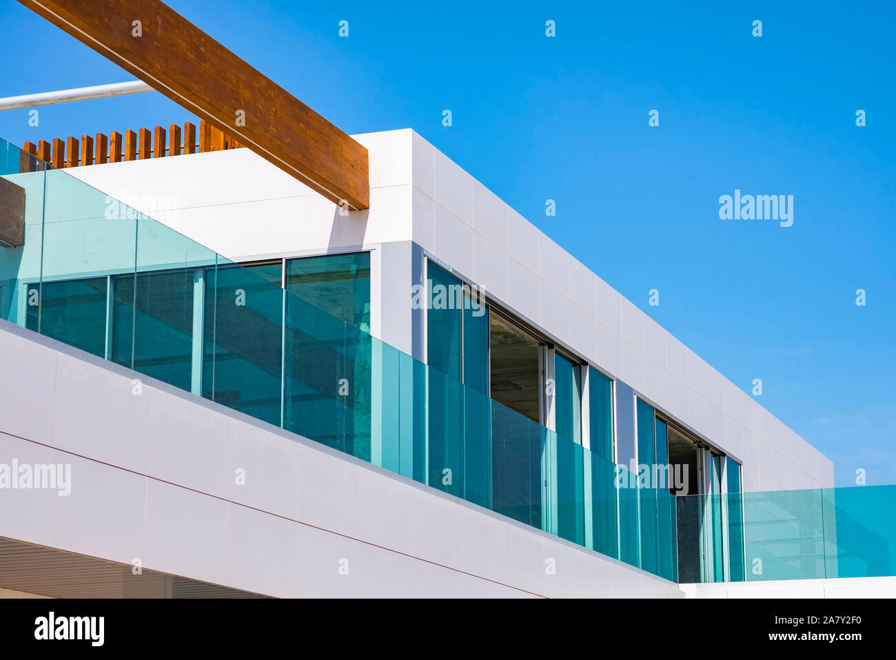 Detail of modern building with straight lines Stock Photo
