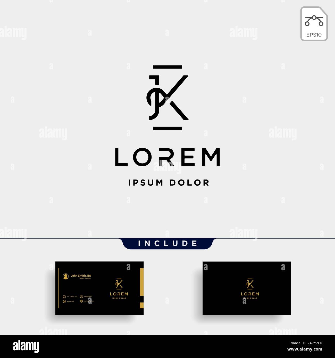 JK K Letter Linked Luxury Premium Logo Stock Vector Image & Art - Alamy