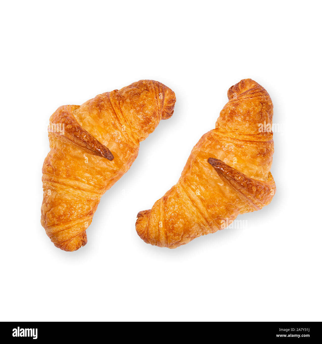 Fresh Croissant isolated on white background Stock Photo