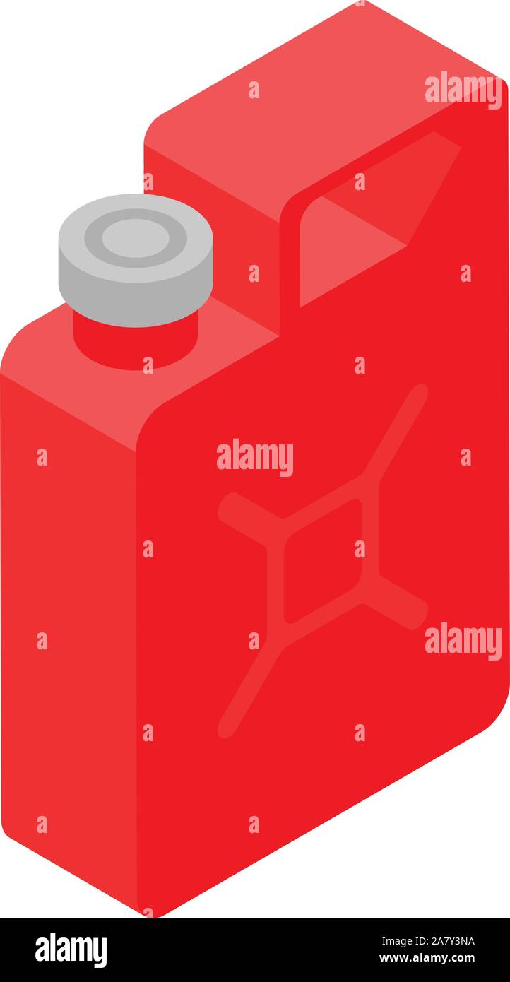 Red canister icon, isometric style Stock Vector