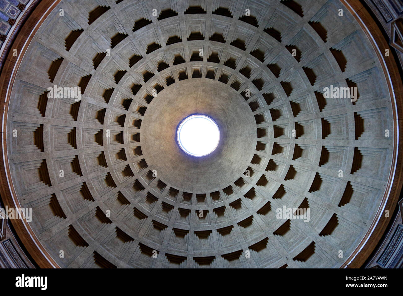 The oculus of the Pantheon in Rome, Italy Stock Photo